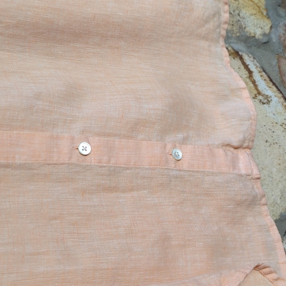 J. Jill Love Linen Button Down Shirt in Peach, size M - Picture 5 of 10